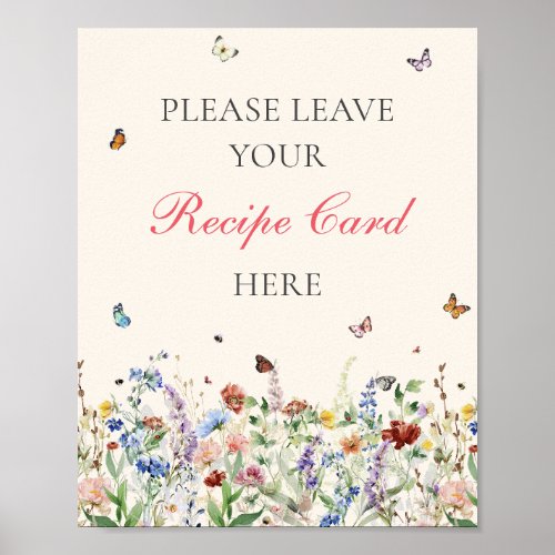 Leave Your Recipe Here  Bohemian Wildflowers Sign