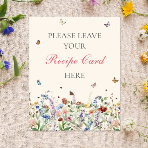 Leave Your Recipe Here  Bohemian Wildflowers Sign