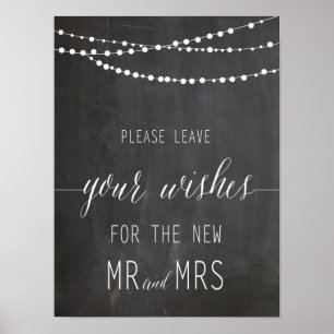 Leave your wishes Wedding sign Calligraphy