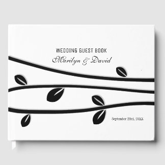 Leaved Black Branches Guest Book