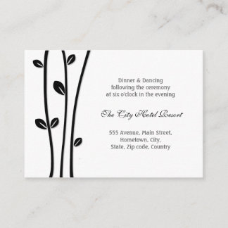 Leaved Black Branches Reception Enclosure Card