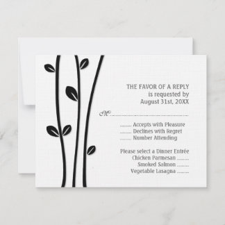 Leaved Black Branches Rsvp Card