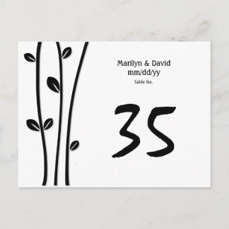 Leaved Black Branches Table Number