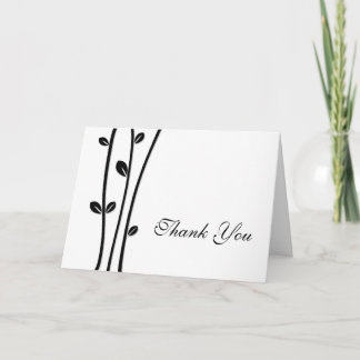Leaved Black Branches Thank You Card