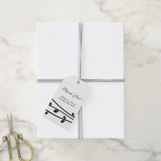 Leaved Branches Wedding Thank You Gift Tags