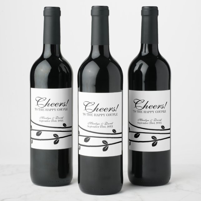Leaved Branches  Wine Label (Bottles)