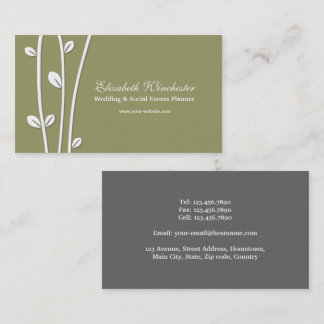 Leaved White Branches Business Card