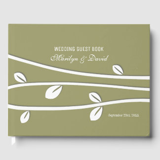 Leaved White Branches Guest Book