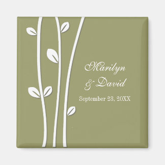 Leaved White Branches Magnet