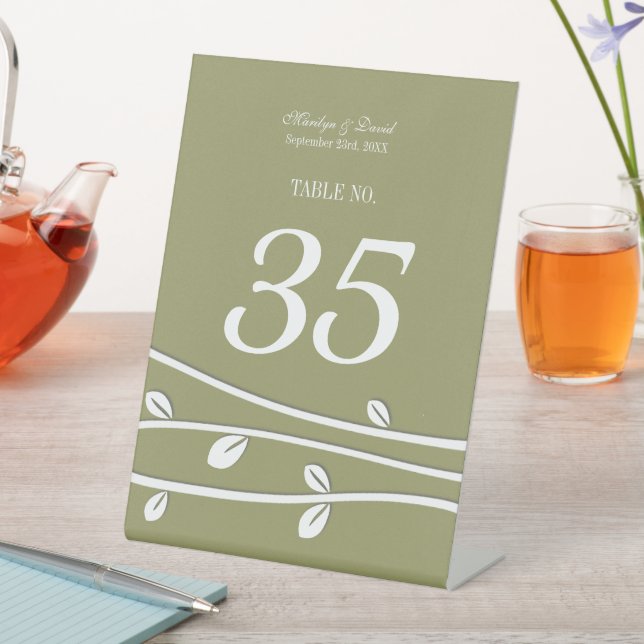 Leaved White Branches Pedestal Sign (In SItu)