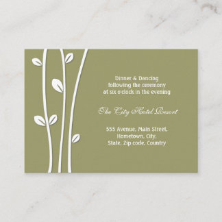 Leaved White Branches Reception Enclosure Card