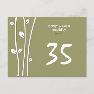 Leaved White Branches Table Number