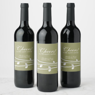 Leaved White Branches Wine Label