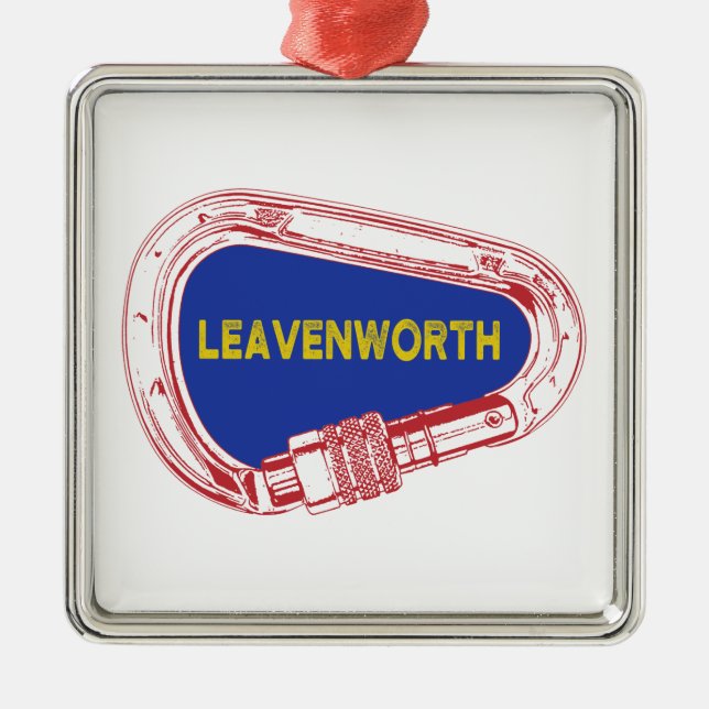 Leavenworth Climbing Carabiner Metal Ornament (Front)