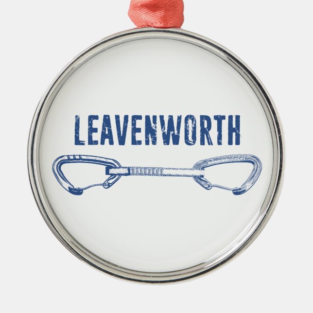Leavenworth Climbing Quickdraw Metal Ornament (Front)