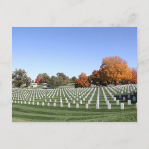 Leavenworth Kansas Cemetery in Fall Postcard