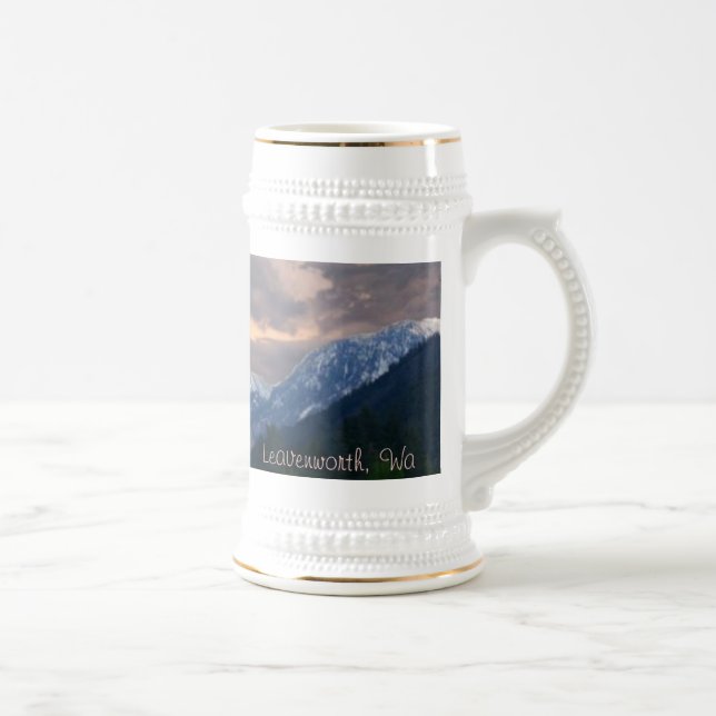 "Leavenworth, Wa Mountains"  Beer Stein (Right)