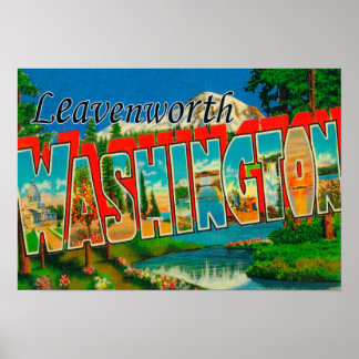 Leavenworth, Washington - Large Letter Scenes Poster
