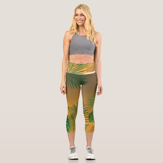 Leaves 4 capri leggings (Front)