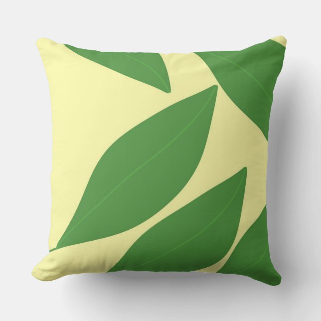 leaves abstract art throw pillow (Front)