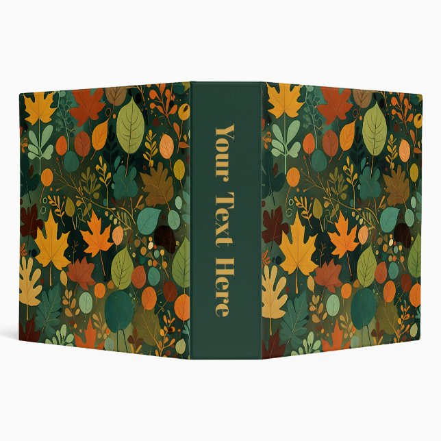 Leaves Abstract Personalized 3 Ring Binder (Background)