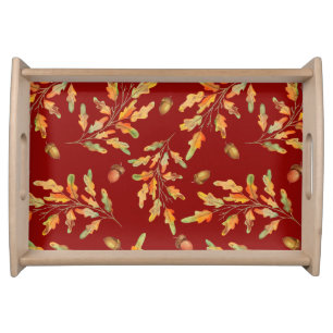 Leaves & Acorns Autumn Colors Serving Tray