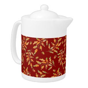  Leaves & Acorns Autumn Colors  Teapot