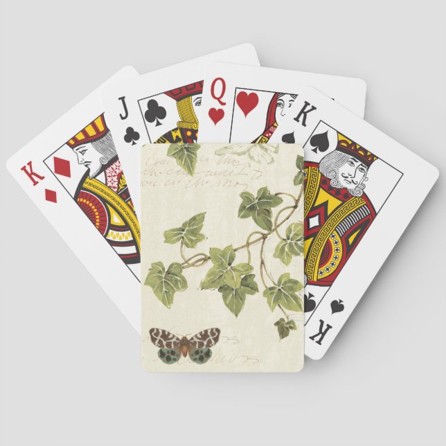 Leaves and a Butterfly Poker Cards (Back)