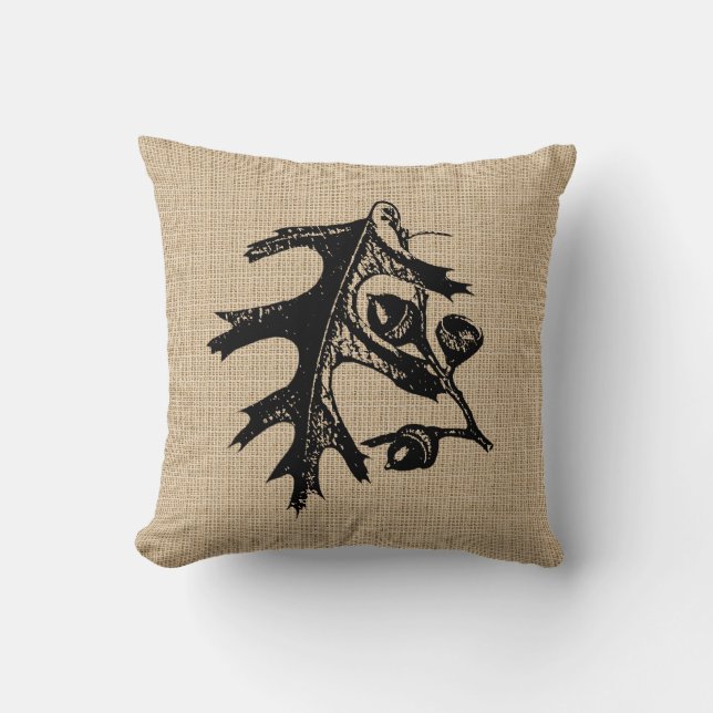 Leaves and Acorn Pillow (Front)