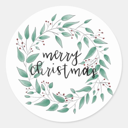 Leaves and Berries Christmas Wreath Stickers