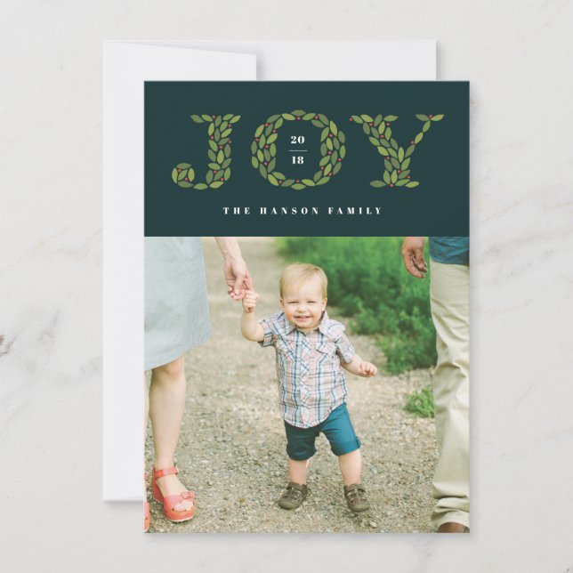 Leaves and Berries Holiday Photo Card (Front)