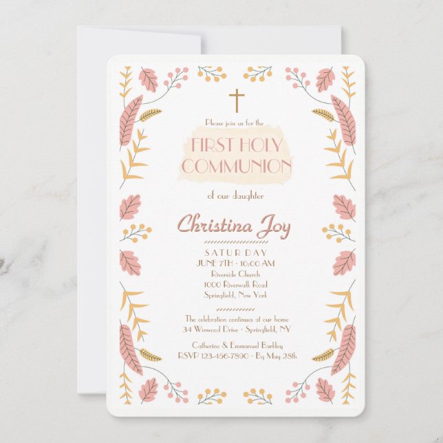 Leaves and Berries Invitation (Front)