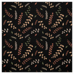 Leaves and berries on black fabric