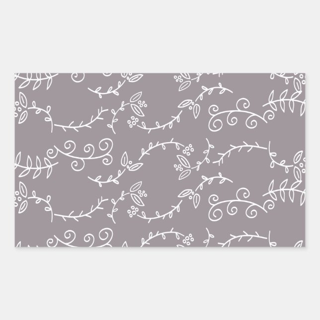 leaves and berries rectangular sticker (Front)