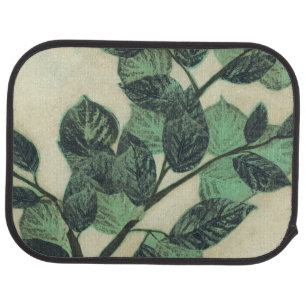 Leaves and Branches on Cream Background Car Mat