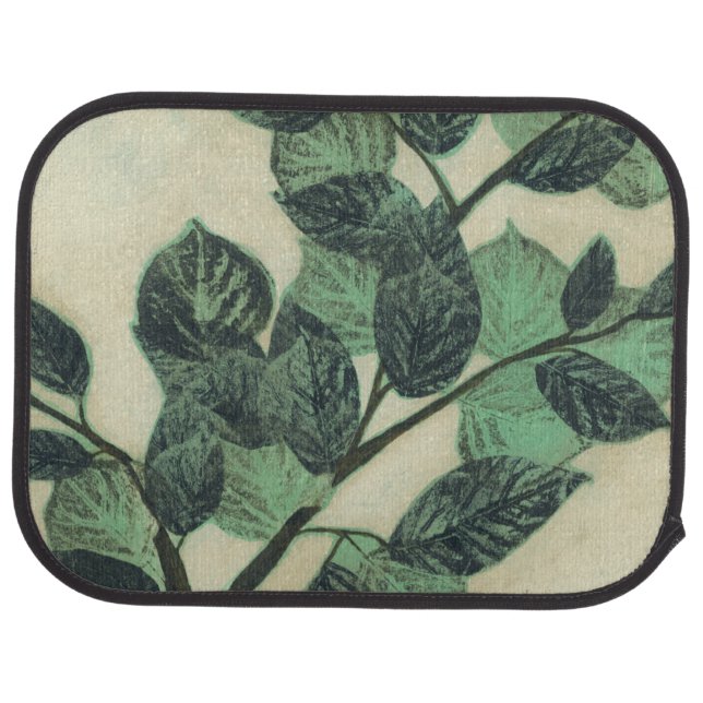 Leaves and Branches on Cream Background Car Mat (Rear)
