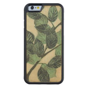 Leaves and Branches on Cream Background Carved Maple iPhone 6 Bumper Case