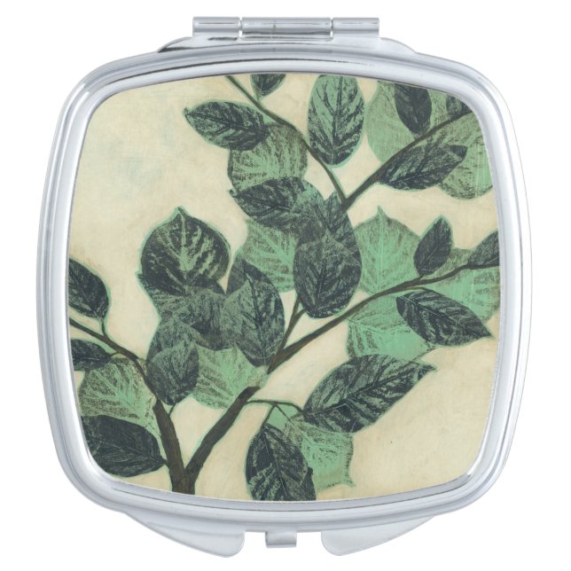 Leaves and Branches on Cream Background Compact Mirror (Front)