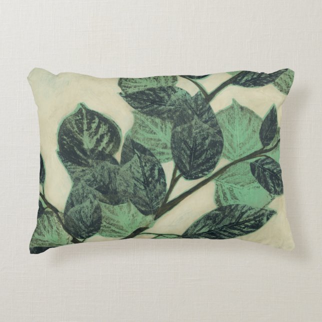 Leaves and Branches on Cream Background Decorative Pillow (Front)