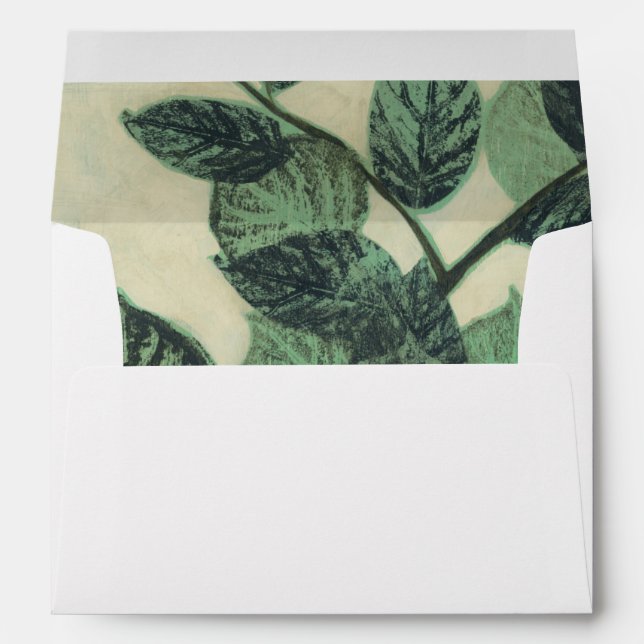 Leaves and Branches on Cream Background Envelope (Back (Bottom))