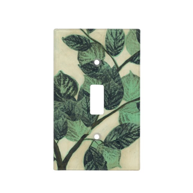 Leaves and Branches on Cream Background Light Switch Cover (Front)