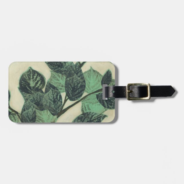 Leaves and Branches on Cream Background Luggage Tag (Front Horizontal)