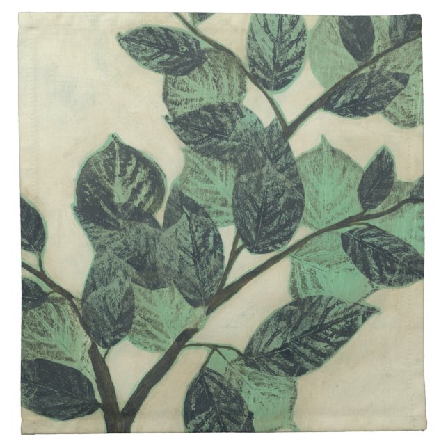 Leaves and Branches on Cream Background Napkin (Front)