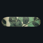 Leaves and Branches on Cream Background Skateboard Deck<br><div class="desc">Vibrant green leaves and branches rest on a cream background in this print by Jennifer Goldberger. As the season change the colors on these leaves stay the same,  bringing a little consistency into your life.</div>