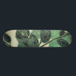 Leaves and Branches on Cream Background Skateboard Deck<br><div class="desc">Vibrant green leaves and branches rest on a cream background in this print by Jennifer Goldberger. As the season change the colors on these leaves stay the same,  bringing a little consistency into your life.</div>