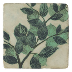 Leaves and Branches on Cream Background Trivet