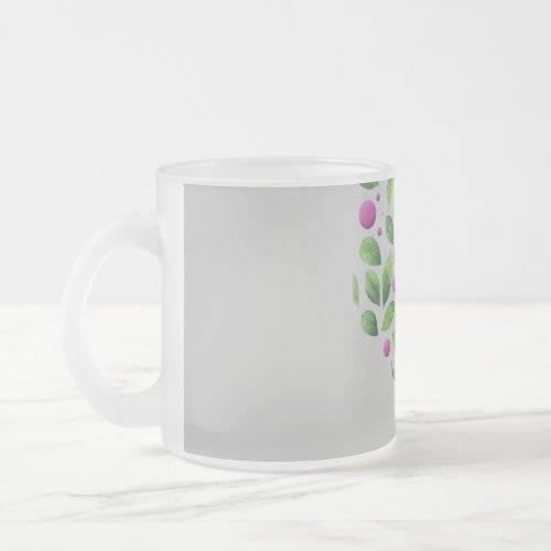 Leaves and brews frosted glass coffee mug
