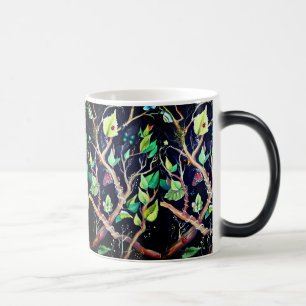 Leaves and butterflies painting color morph mug