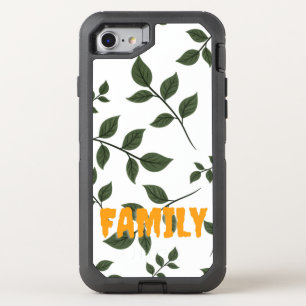 Leaves And Custom Fmaily text  OtterBox Defender iPhone SE/8/7 Case