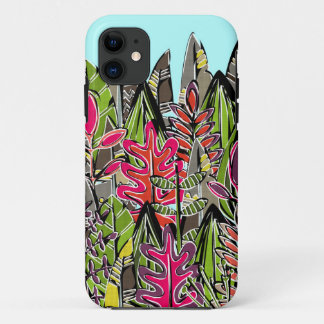 leaves and feathers jungle iPhone 11 case